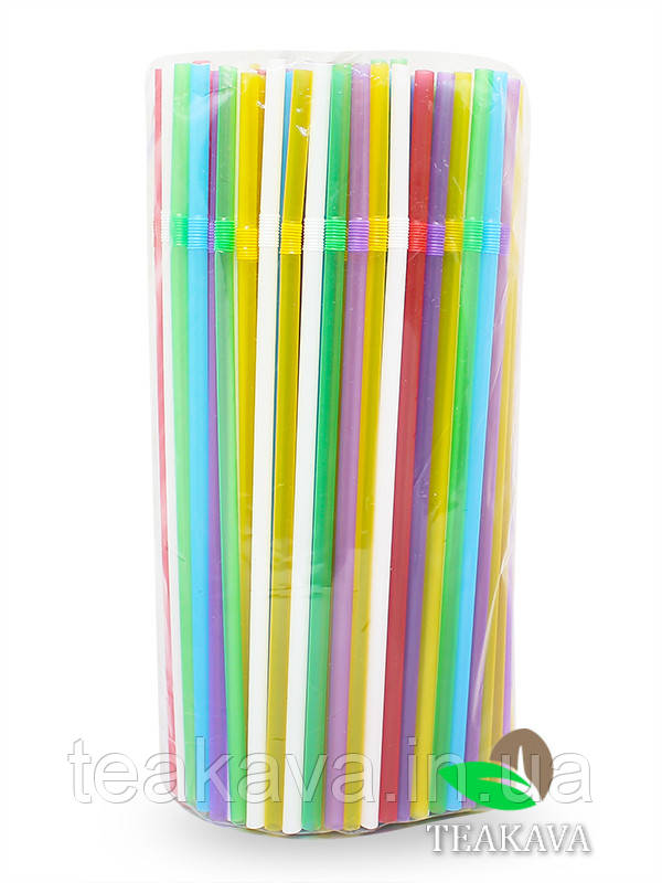 Трубочка кольорова (ПП), d5 мм, 21 см, 200 шт., фото 1