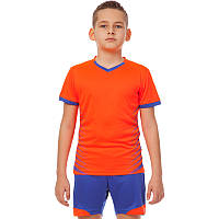 Футбольна форма підліткова LD-5018T-OR (PL, р-р 26-32, зріст 125-155, жовтогарячий синій)