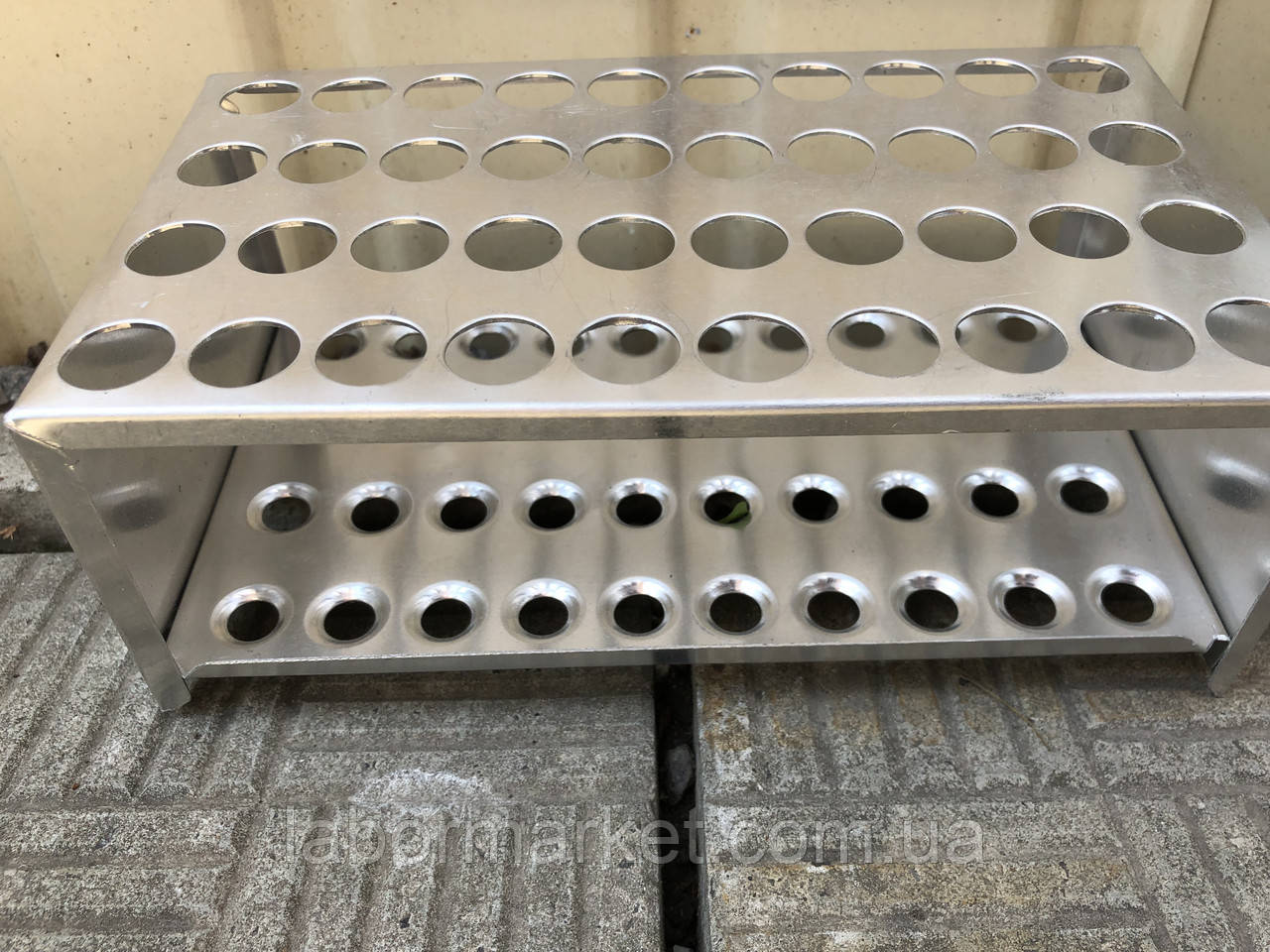 Штатив для пробірок 20 гнізд, металевий, фото 1