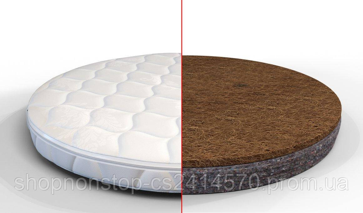 Матрац на люльку SMARTBED ROUND (розмір 72х72) наповнювач кокос+флексовойлок