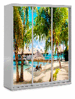 Шафа купе 3Д тридверна Природа 66, вибір кольору корпусу та малюнка, фото 3