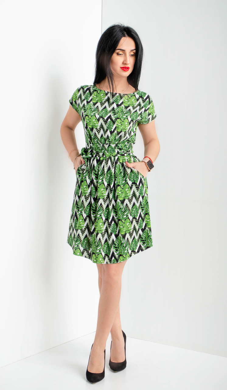 Коротке плаття зі штапелю "225" Розміри 44-46,48-50., фото 1