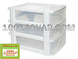 Комод-органайзер Irak Plastik, пластиковий А4 на 3 секції, напівпрозоре-сталевий, фото 2