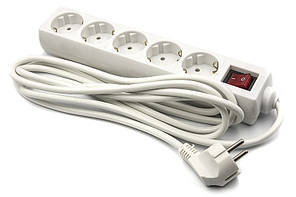 Мережевий фільтр PowerPlant 3м, 3x1.0мм2, 8А, 5 розеток, євростандарт (JY-1052/3)