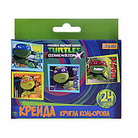 Крейда кольорова 1ВЕРЕСНЯ 400197 кругла 24шт. Ninja Turtles