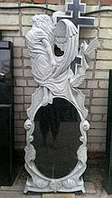 Пам'ятник із ангелом та хрест із граніту на могилу 1800*800*160