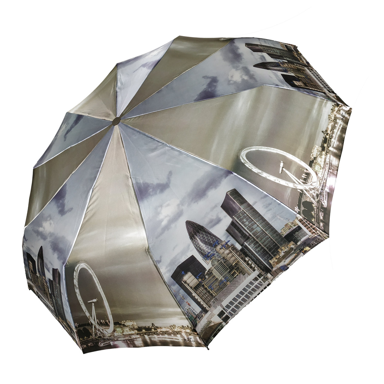 Жіноча парасоля-автомат у подарунковому упакуванні "Cities", принт із містами від Flagman, 502F-4, фото 1