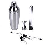 Набір барменів для коктейлів і шотів із неіржавкої сталі 6 в 1 (RSLN-2342), фото 2