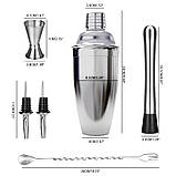 Набір барменів для коктейлів і шотів із неіржавкої сталі 6 в 1 (RSLN-2342), фото 3