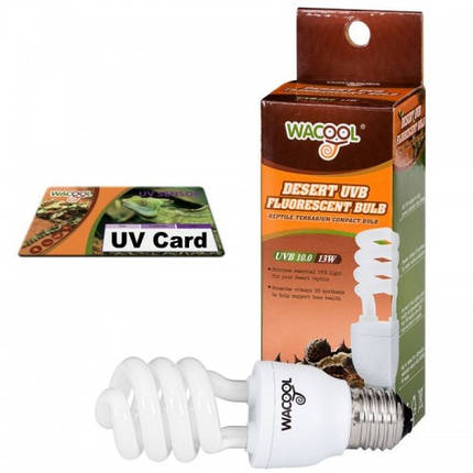 Лампочка е27 WaCool Desert UVB 10.0 13W + UV card, фото 1