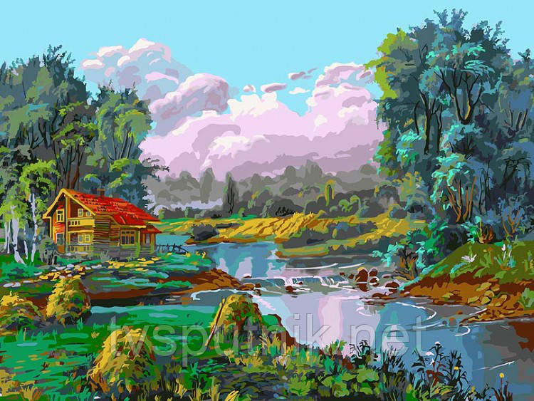 Картина за номерами Білосніжка «Стого біля річки»