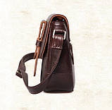 Сумка жіноча шкіряна маленька з пряжкою (коричнева), фото 5
