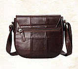 Сумка жіноча шкіряна маленька з пряжкою (коричнева), фото 6