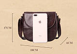 Сумка жіноча шкіряна маленька з пряжкою (коричнева), фото 4