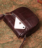 Сумка жіноча шкіряна маленька з пряжкою (коричнева), фото 7