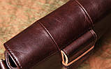 Сумка жіноча шкіряна маленька з пряжкою (коричнева), фото 9