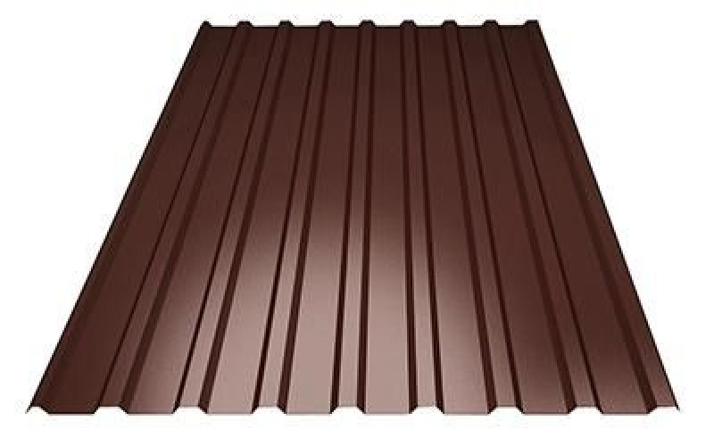 Профнактил покрівельний ПК-20 шоколадний товщина 0,45 розмір 3 Х1,16 м