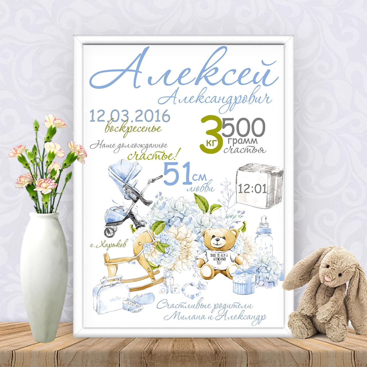 Метрика "Іграшки та квіти"