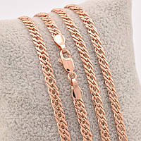 Цепочка Двойной Ромб 55 см * 5 мм. Позолота РО. Цепочка из медицинского золота