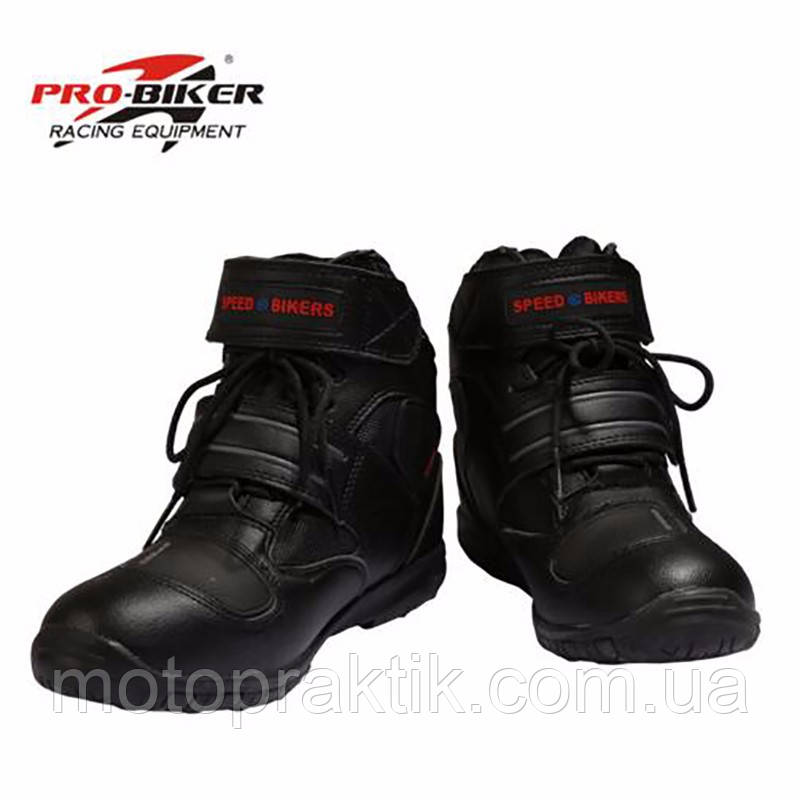 Speed Bikers A005 Black Boots, 40 Мотоботинки із захистом, фото 1