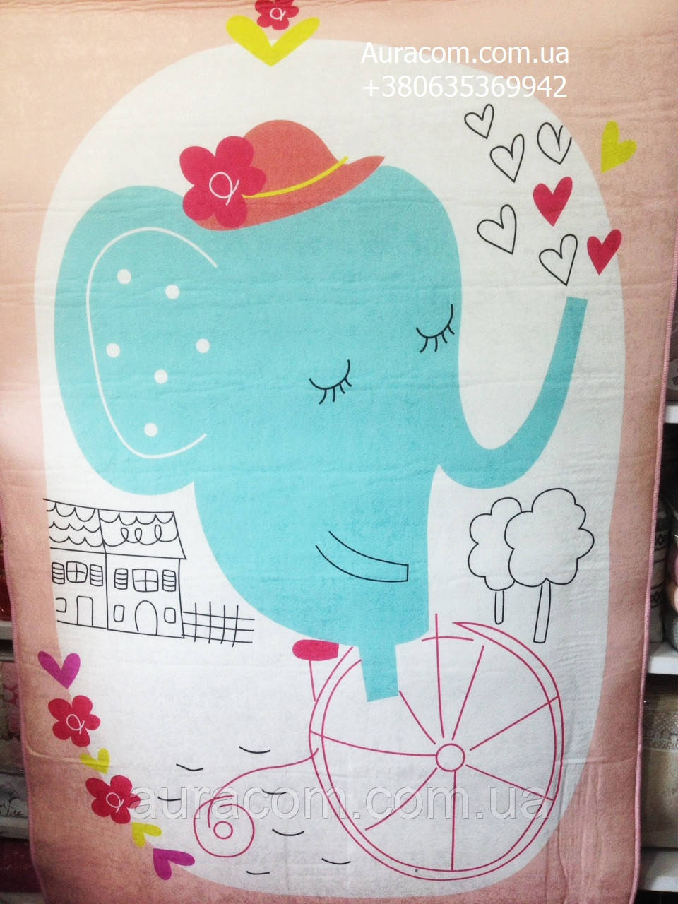 Килим у дитячу кімнату 100х160 см, Elephants bike, Туреччина