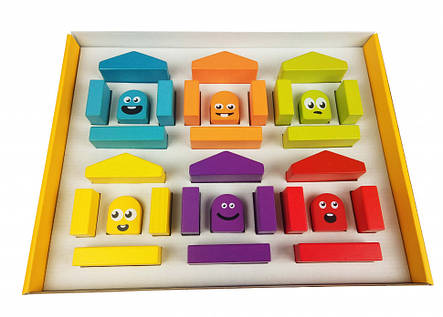 Дерев'яний конструктор Cubika Кольорові будиночки, фото 2