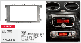 Рамка перехідна Carav 11-416 Ford Focus II/Mondeo/C-Max 2007+, Galaxy II (Silver) 2DIN