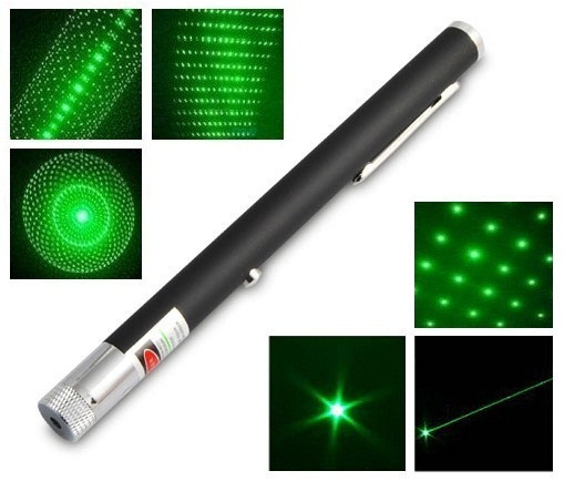 Лазерна указка LASER GREEN з 5 насадками 100 mW  