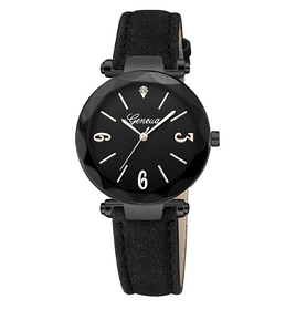 Чорний жіночий наручний годинник Geneva з невеликим циферблатом 33.5 мм  ⁇  88645