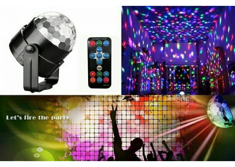 Світлодіодна диско куля Led Party Light з пультом, проєктор для дискотеки