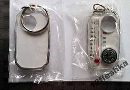 Компас термометр лупа для туризму спортивного орієнтування, похідної брелок на ключі
