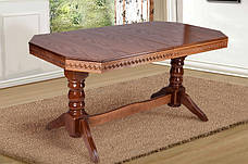 Великий обідній стіл з різьбленим краєм Буковель Мікс меблі, колір горіх, фото 3