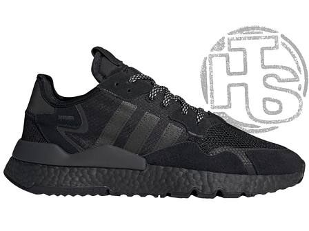 Чоловічі кросівки Adidas Nite Jogger Core Black Carbon Black Boost BD7954, фото 2