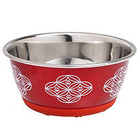 Миска для котів і собак Flamingo Bowl Selecta Red, неіржавка сталь, діаметр 13 см, об'єм 500 мл.