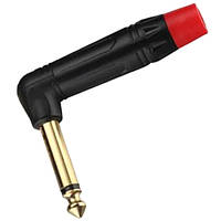 Коннектор угловой 6.3 Джек моно Connector Jack 6.3 mono Angle Red