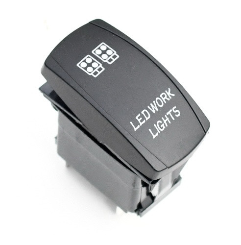 Перемикач ROCKET 5P ON-OFF синій LED, фото 1