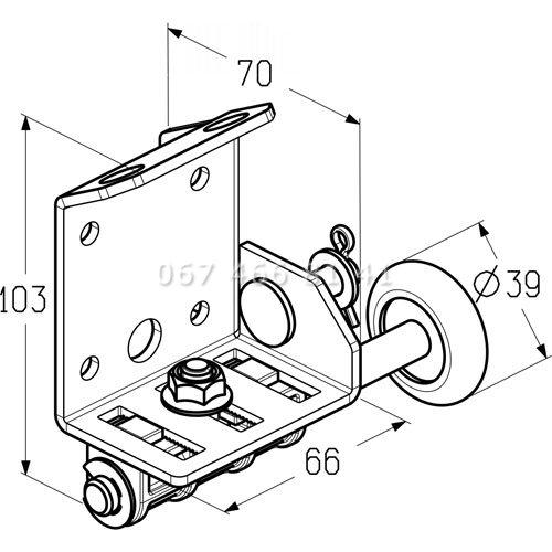Alutech RBT-100 кронштейн нижній для гаражних секційних воріт