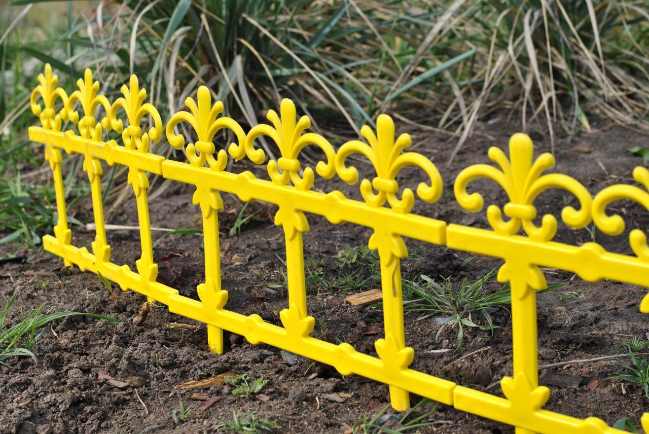 Забор декоративный "Ажур" набор 3 шт. желтый - фото 1 - id-p549610147