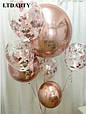 Фольгований куля сфера 4D, рожеве золото 32 дюймів/80 див., фото 2