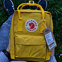 Рюкзак Канкен Fjallraven Kanken Mini Bag желтый. Живое фото. Premium (топ ААА+)