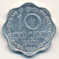 Шрі Ланка 10 Cents 1988 UNC