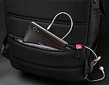 Рюкзак міський Kingsons KS3140W 17,3" з USB-роз'ємом, чорний, 30л, фото 8