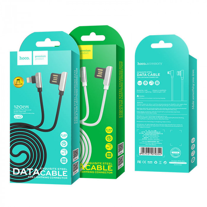 Кабель USB Hoco U42 Original Exquisite steel chargen Lightning