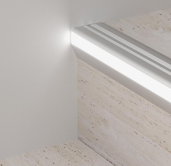 Профіль алюмінієвий для сходів з LED-підсвіткою Profilpas 43.5х52.5х2700 мм G/9/F