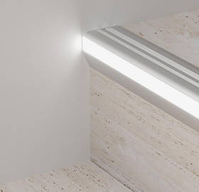 Профіль алюмінієвий для сходів з LED-підсвіткою Profilpas 43.5х52.5х2700 мм G/9/F