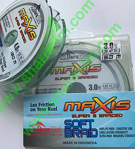 Плетений шнур DuraKing Maxis X8 Braid 150 м #3,0 (0.28 мм/21.3 кг) Fluo Green