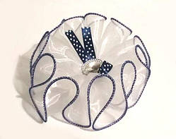 Дитячому бант з синім краєм на гумці