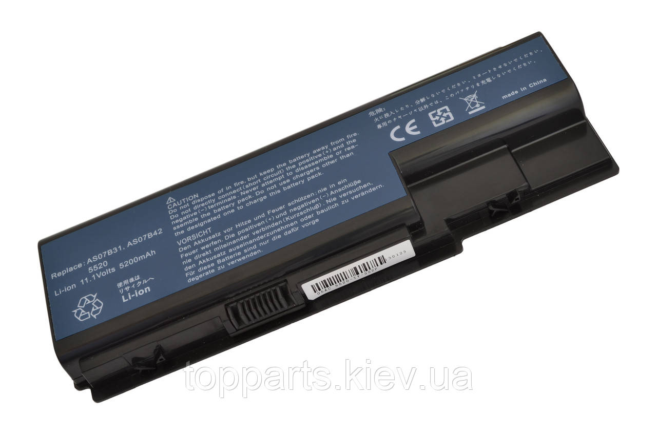 Батарея для ноутбука Acer AS07B31, 5200mAh, 6cell, 11.1V, Li-ion, черная, - фото 1 - id-p87764992