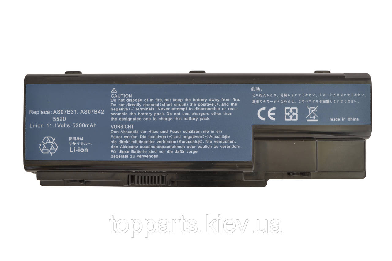 Батарея для ноутбука Acer AS07B31, 5200mAh, 6cell, 11.1V, Li-ion, черная, - фото 2 - id-p87764992
