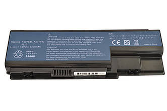 Батарея для ноутбука Acer AS07B32, 5200mAh, 8cell, 14.8V, Li-ion, чорна,